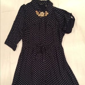 Fiesta Poka Dot Button Down Dress
